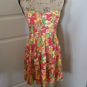 Feathers Floral Summer Strapless Dress